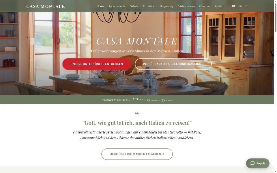 Website von Casa Montale