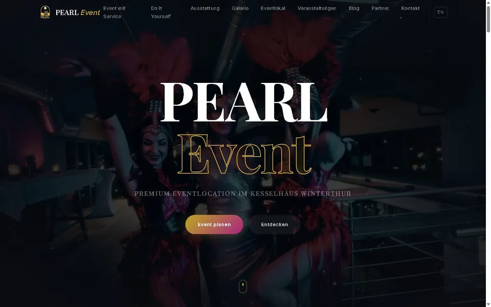 Website von PEARL Event Winterthur