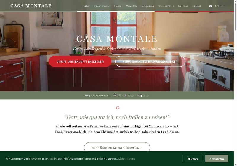 Casa Montale Website – Dreisprachige Website für eine Ferienwohnanlage in Italien